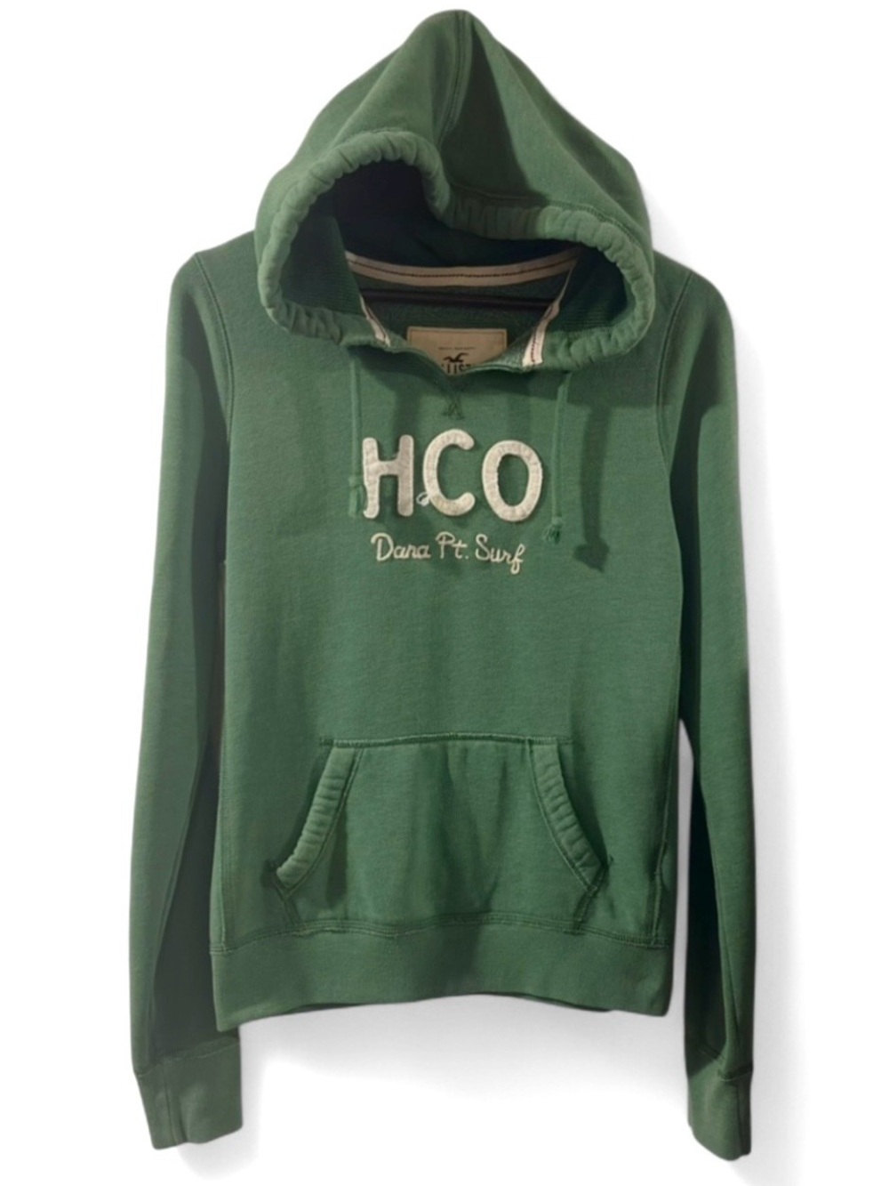 Vintage Y2K Hollister Green Hoodie Sweatshirt Size Women’s Large